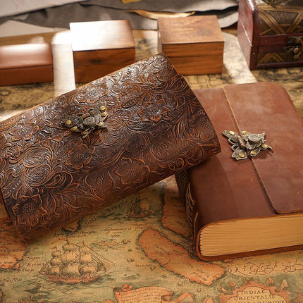 Butterfly Lock Handmade Leather Diary – NO001
