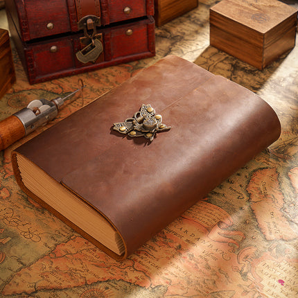 Butterfly Lock Handmade Leather Diary – NO001