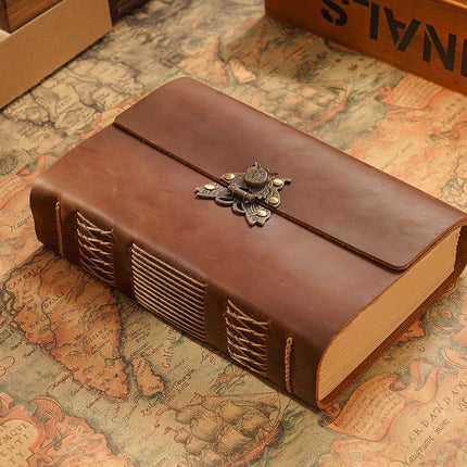 Butterfly Lock Handmade Leather Diary – NO001