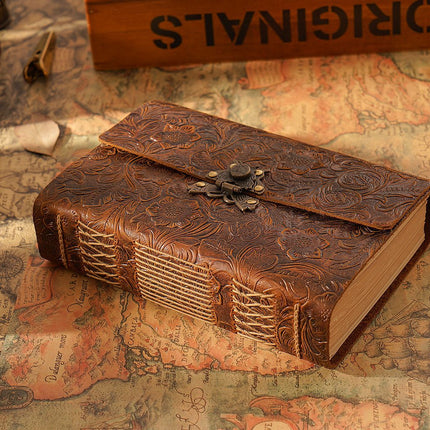 Butterfly Lock Handmade Leather Diary – NO001