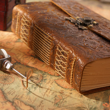 Butterfly Lock Handmade Leather Diary – NO001