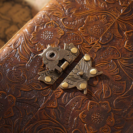Butterfly Lock Handmade Leather Diary – NO001