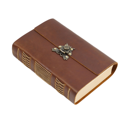 Butterfly Lock Handmade Leather Diary – NO001